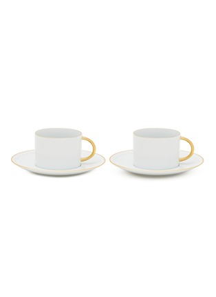 Main View - Click To Enlarge - L'OBJET - Neptune Tea Cup And Saucer Set Of 2 — White