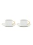 Main View - Click To Enlarge - L'OBJET - Neptune Tea Cup And Saucer Set Of 2 — White