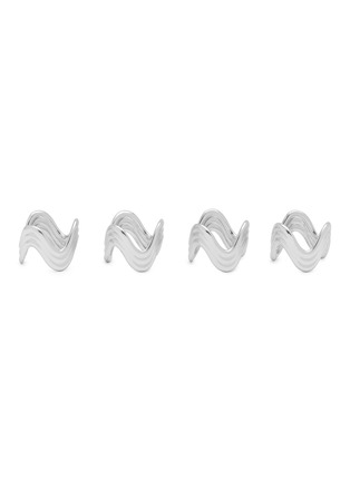 Main View - Click To Enlarge - L'OBJET - Ripple Napkin Rings — Platinum