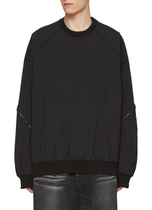 Main View - Click To Enlarge - JUUN.J - Oblique Sleeve Zipper Sweatshirt