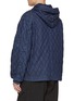 Back View - Click To Enlarge - JUUN.J - Dark Washed Quilted Denim Zip Up Hoodie