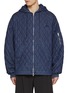 Main View - Click To Enlarge - JUUN.J - Dark Washed Quilted Denim Zip Up Hoodie