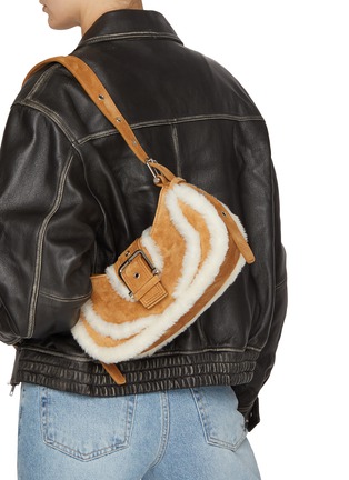 Figure View - Click To Enlarge - OSOI - Hobo Brocle Shearling Crossbody Bag