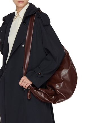 Figure View - Click To Enlarge - LEMAIRE - Large Soft Croissant Paper Leather Shoulder Bag