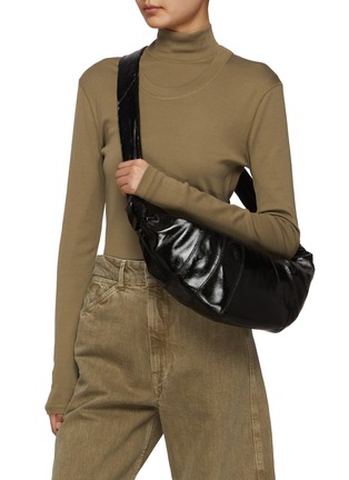 Figure View - Click To Enlarge - LEMAIRE - Medium Croissant Coated Cotton Crossbody Bag