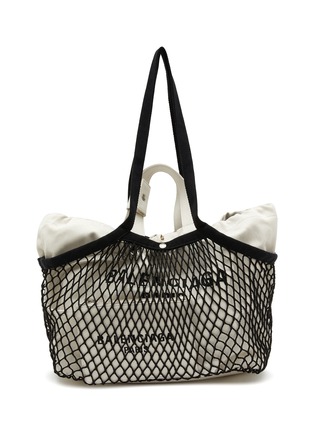 Main View - Click To Enlarge - BALENCIAGA - Medium 24/7 Canvas And Fishnet Tote Bag