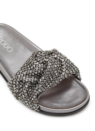 Detail View - Click To Enlarge - RODO - Knotted Strap Leather Slides