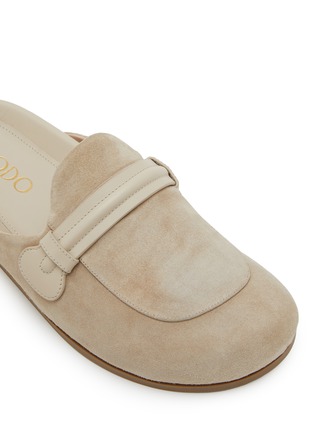 Detail View - Click To Enlarge - RODO - Round Toe Suede Boston Slides