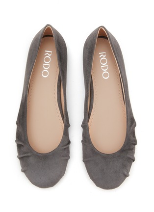 Detail View - Click To Enlarge - RODO - Round Toe Suede Ballerina Flats