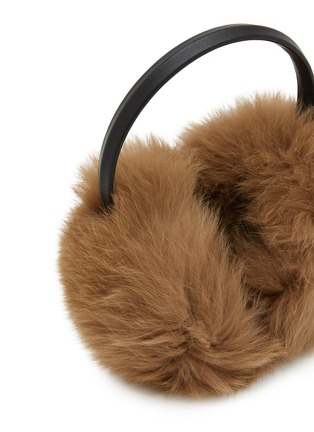 Detail View - Click To Enlarge - YVES SALOMON - Fox Fur Lamb Leather Earmuffs