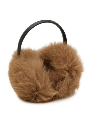 Figure View - Click To Enlarge - YVES SALOMON - Fox Fur Lamb Leather Earmuffs