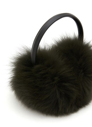 Detail View - Click To Enlarge - YVES SALOMON - Fox Fur Lamb Leather Earmuffs