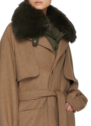 Figure View - Click To Enlarge - YVES SALOMON - Padded Bib Fox Fur Collar