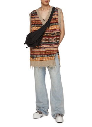 Figure View - Click To Enlarge - DOUBLET - Oversized Distressed Wool Vest