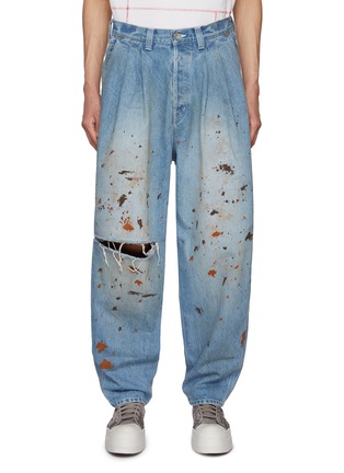 DOUBLET | Medium Wash Paint Splatter Cotton Jeans