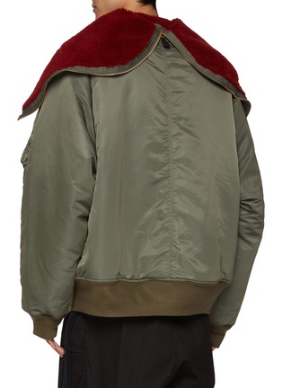 Back View - Click To Enlarge - DOUBLET - Sprouting Flower Motif Hood Bomber Jacket