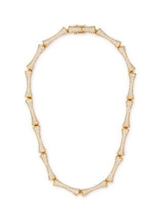 Main View - Click To Enlarge - EDDIE BORGO - Bambù 12k Gold Plated Brass Pavé Necklace