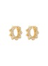 Main View - Click To Enlarge - EDDIE BORGO - Bambù 12k Gold Plated Brass Pavé Double Huggie Hoop Earrings