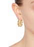 Figure View - Click To Enlarge - EDDIE BORGO - Bambù 12k Gold Plated Brass Pavé Double Huggie Hoop Earrings