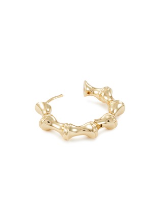 Detail View - Click To Enlarge - EDDIE BORGO - Bambù 12k Gold Plated Brass Huggie Hoop Earrings