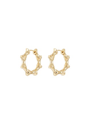 Main View - Click To Enlarge - EDDIE BORGO - Bambù 12k Gold Plated Brass Huggie Hoop Earrings