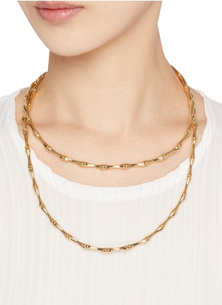 Figure View - Click To Enlarge - EDDIE BORGO - Bambù 12k Gold Plated Brass Small Link Necklace