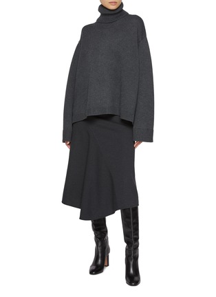 Figure View - Click To Enlarge - THE FRANKIE SHOP - Rhea Trapeze Turtleneck Wool Cotton Sweater