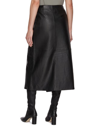 Back View - Click To Enlarge - THE FRANKIE SHOP - Hedi Wrap Leather Midi Skirt