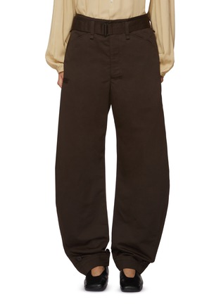 Main View - Click To Enlarge - LEMAIRE - Belted Tapered Cotton Linen Pants