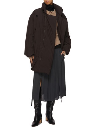 Figure View - Click To Enlarge - LEMAIRE - Stand Collar Cotton Blend Long Puffer Jacket