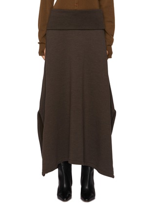 Main View - Click To Enlarge - LEMAIRE - Asymmetric Wool Cotton Midi Skirt