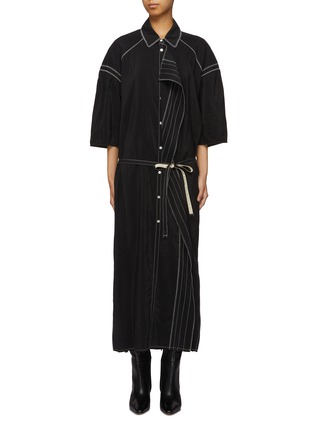 Main View - Click To Enlarge - LEMAIRE - Embroidered Asymmetrical Shirt Dress