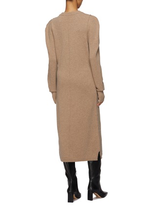 Back View - Click To Enlarge - LEMAIRE - Twisted Sleeve Crewneck Knit Midi Dress