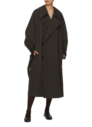 Figure View - Click To Enlarge - LEMAIRE - Tibetan Wide Collar Cotton Blend Trench Coat