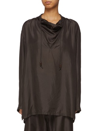 Main View - Click To Enlarge - LEMAIRE - Shawl Collar Silk Top