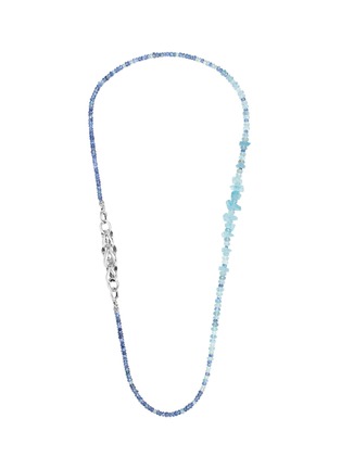 Main View - Click To Enlarge - JOHN HARDY - Asli Classic Chain Aquamarine Kyanite Sterling Silver Double Row Necklace — Size 30