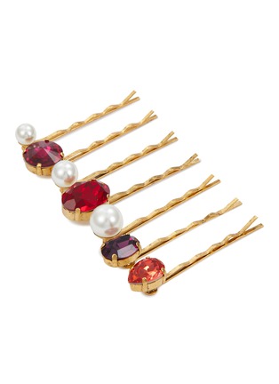 Detail View - Click To Enlarge - JENNIFER BEHR - Krystal Ruby Bobby Pin Set