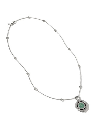  - JOHN HARDY - Moon Door Sterling Silver Emerald Pendant Necklace — Size 28-30