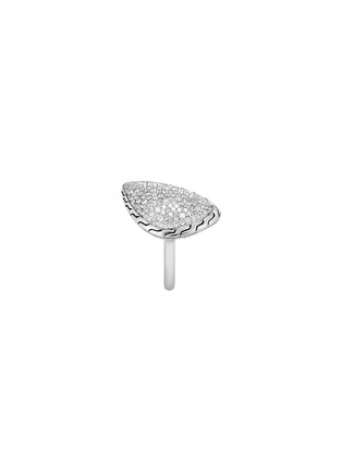Detail View - Click To Enlarge - JOHN HARDY - Classic Chain Diamond Sterling Silver Ring — Size 7
