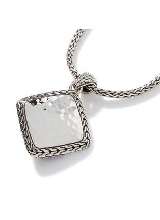 Back View - Click To Enlarge - JOHN HARDY - Classic Chain Sterling Silver Black Sapphire Black Spinel Square Pendant — Size 18-20