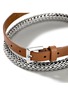  - JOHN HARDY - Classic Chain Sterling Silver Brown Leather Triple Wrap Bracelet — Size UM