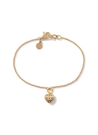 Front View - Click To Enlarge - JOHN HARDY - Classic Chain 18K Gold Heart Charm Bracelet — Size US