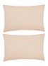 Main View - Click To Enlarge - SUITE702 - Woven Thick Stripe Pillowcase Set of 2 — Peach/Ecru