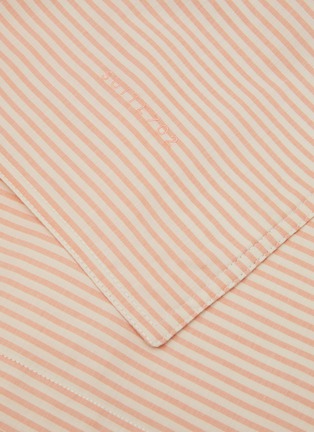 Detail View - Click To Enlarge - SUITE702 - Woven Thick Stripe Queen Size Duvet Cover — Peach/Ecru