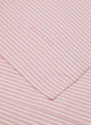 Detail View - Click To Enlarge - SUITE702 - Woven Thin Stripe King Size Duvet Cover — Pink/Ecru