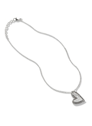 Main View - Click To Enlarge - JOHN HARDY - Classic Chain Manah Sterling Silver Diamond Heart Pendant Necklace — Size 16-18