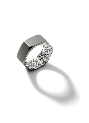 Detail View - Click To Enlarge - JOHN HARDY - Classic Chain Sterling Silver Black Rhodium Ring — Size 10