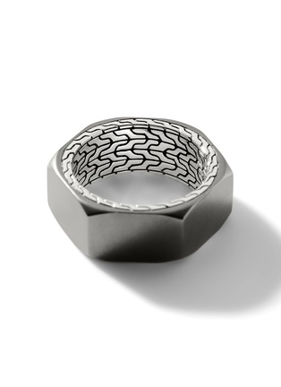  - JOHN HARDY - Classic Chain Sterling Silver Black Rhodium Ring — Size 10