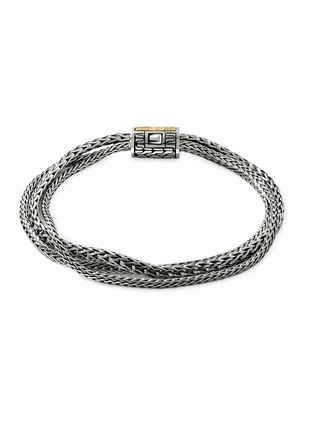 Detail View - Click To Enlarge - JOHN HARDY - Classic Chain 18K Gold Silver Triple Row Bracelet — Size UM