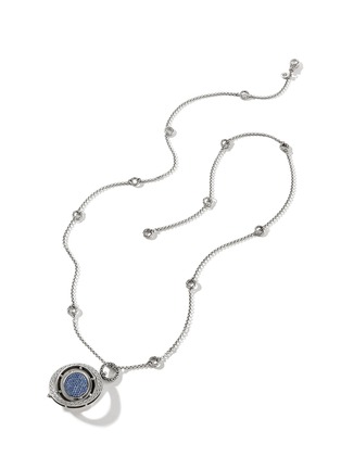 Detail View - Click To Enlarge - JOHN HARDY - Moon Door Sterling Silver Blue Sapphire Pendant Necklace — Size 28-30